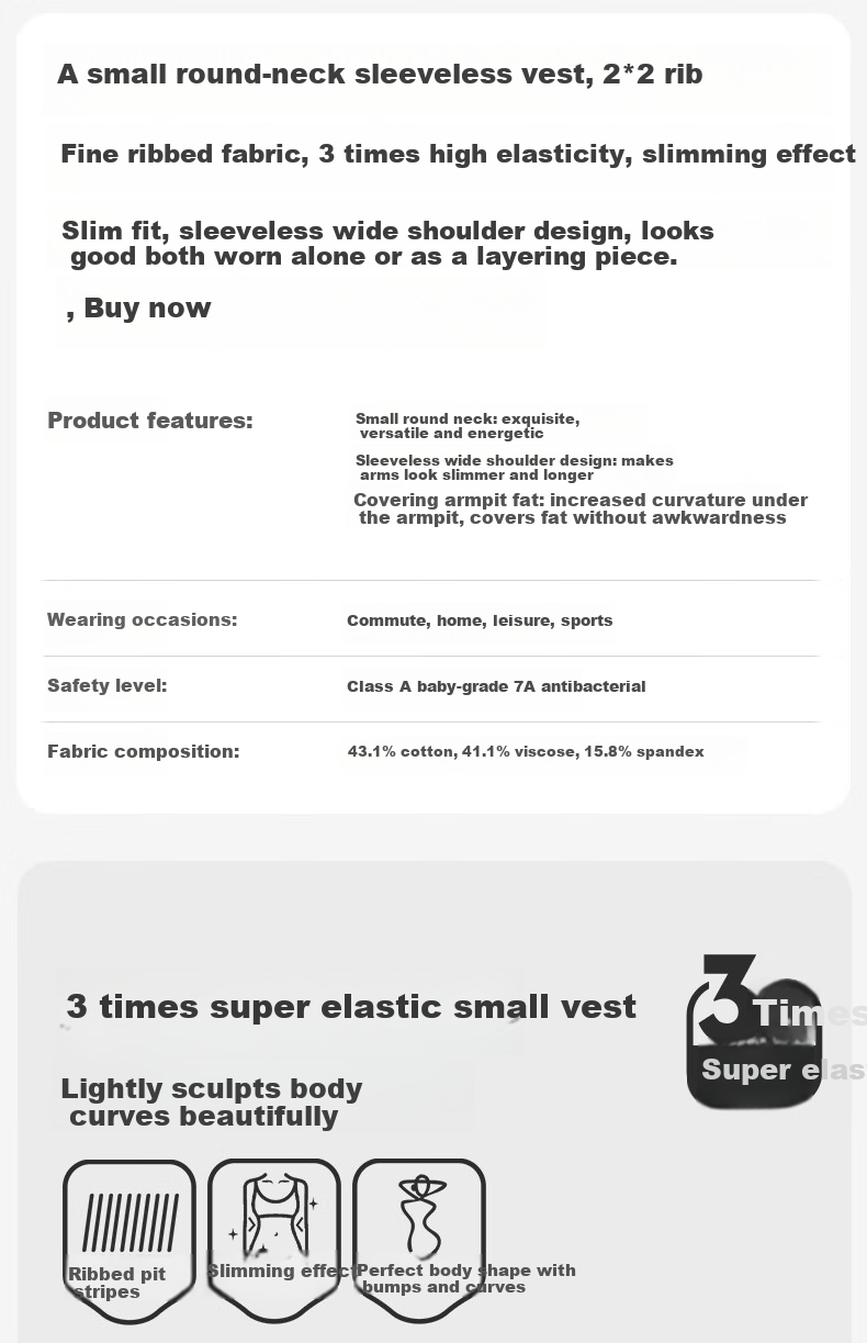 Jianyun Modal Cotton Camisole Tank Top for Women, Fashionable Sleeveless T-Shirt, Slim-Fit Undershirt, Can Be Worn As Outerwear, Lightweight Summer Top 1