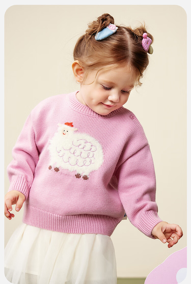 Minibala Bala Children's Baby Sweater Soft Skin-Friendly Non-Deforming Red Christmas Sweater [Artist Collaboration] 10