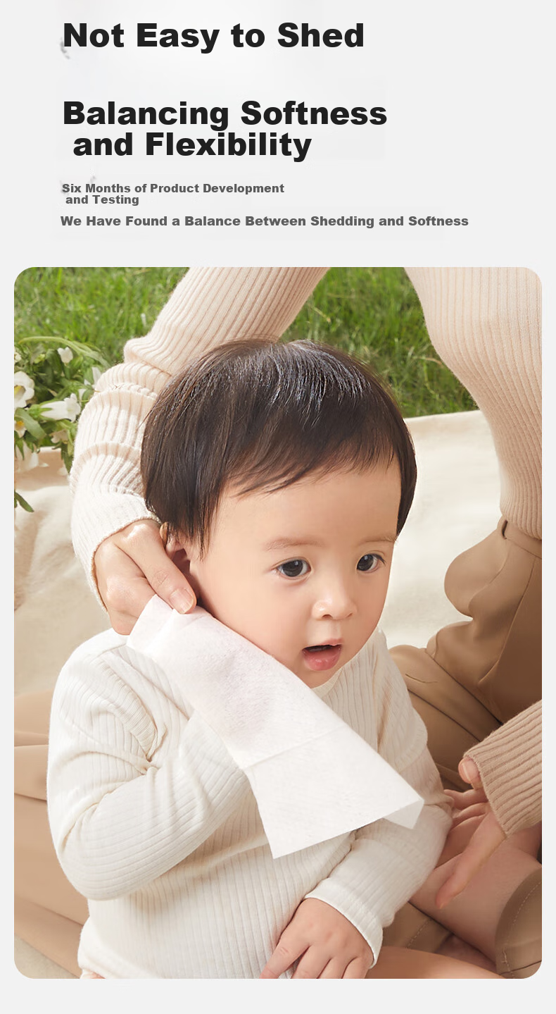 Shiyuejiejing Baby Soft Wipes, 80 Sheets * 6 Packs, Disposable Face Towels, 70g Thickened And Enlarged, for Both Dry And Wet Use 5