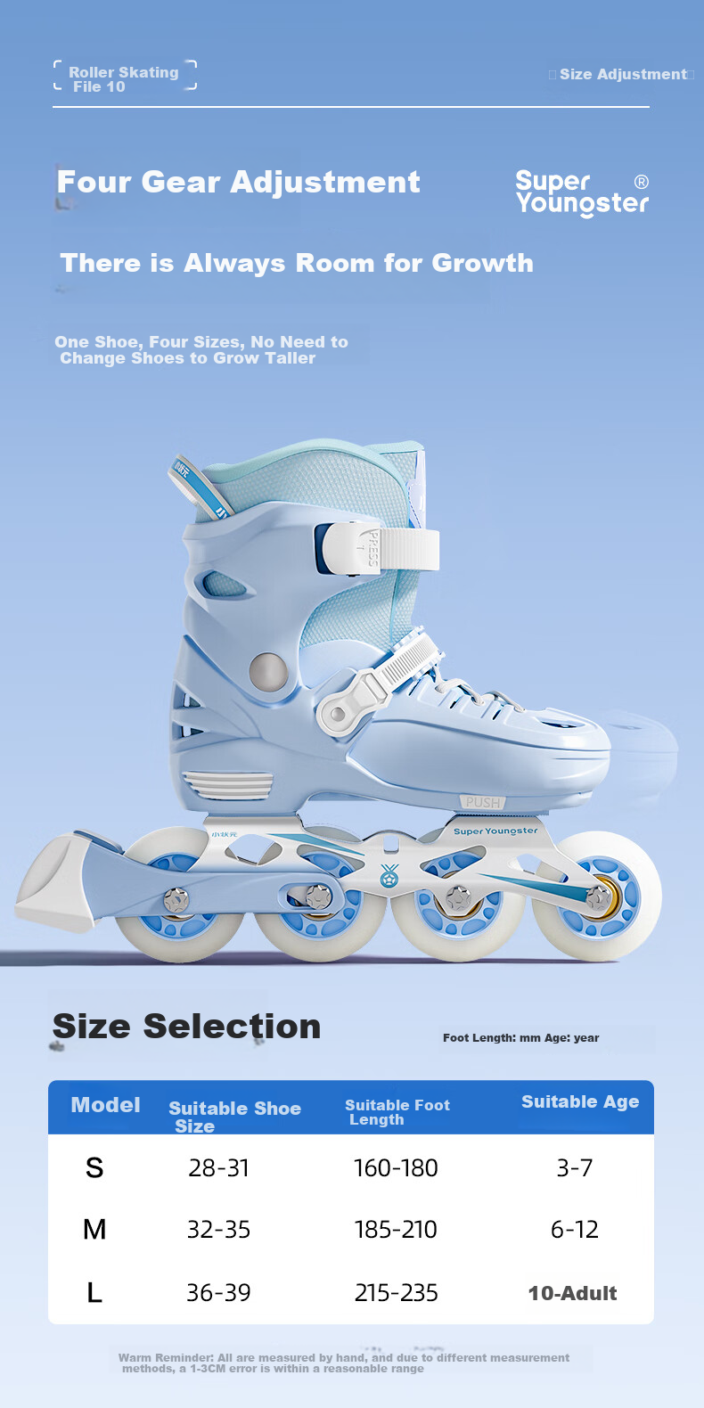 Xiaozhuangyuan S5 Flat Roller Skates for Children, Professional Inline Skates with Full Lighting, Suitable for Primary And Secondary School Students, Birthday Gift, Pink, Size M 13