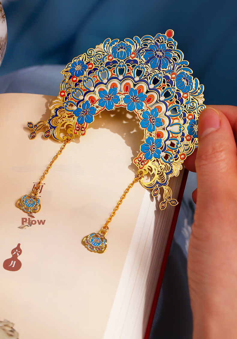 Xiaodiaojiang, Beijing Palace Museum Chinese Ancient Style Metal Phoenix Crown Bookmark, Cultural And Creative Souvenir Gift Box, Mid-Autumn Festival Gift for Female Teachers And Students, Daily Gift, Companion Gift, Inspirational Blessing 9