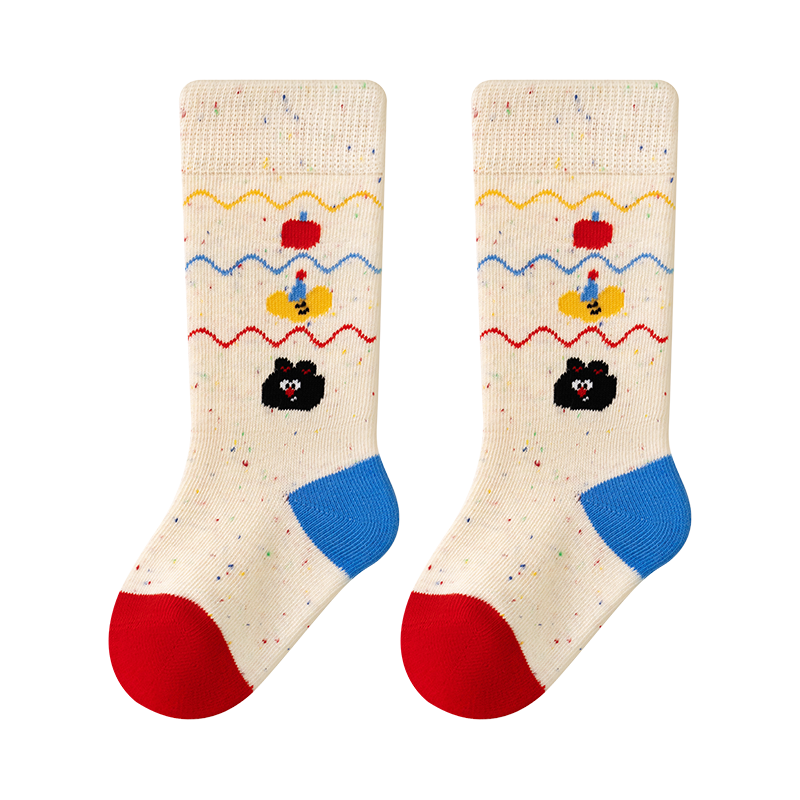 Growth Baby Socks Spring and Autumn Thin Cotton Seamless Calf Socks Soft Cuffs Non-binding Antibacterial Infant Long Socks for Boys