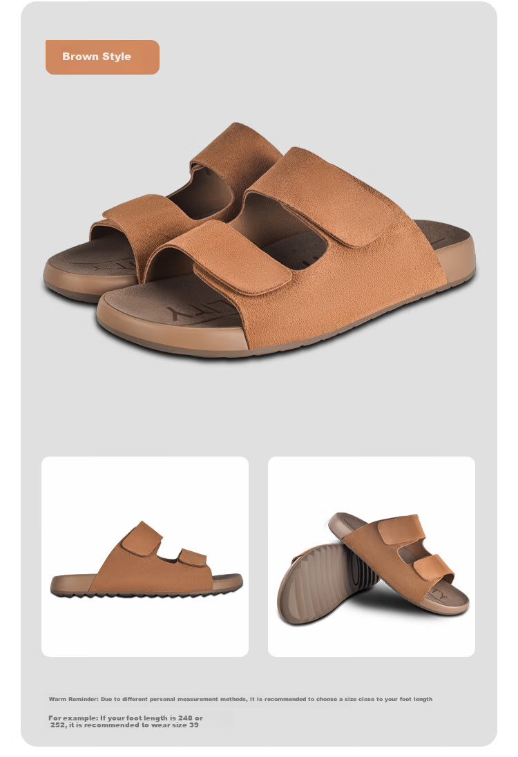 JD Original Bokun Outdoor Sandals, Non-Slip Soft Sole Slippers for Women, Summer New Style, Light Brown, Women's Size 36 8