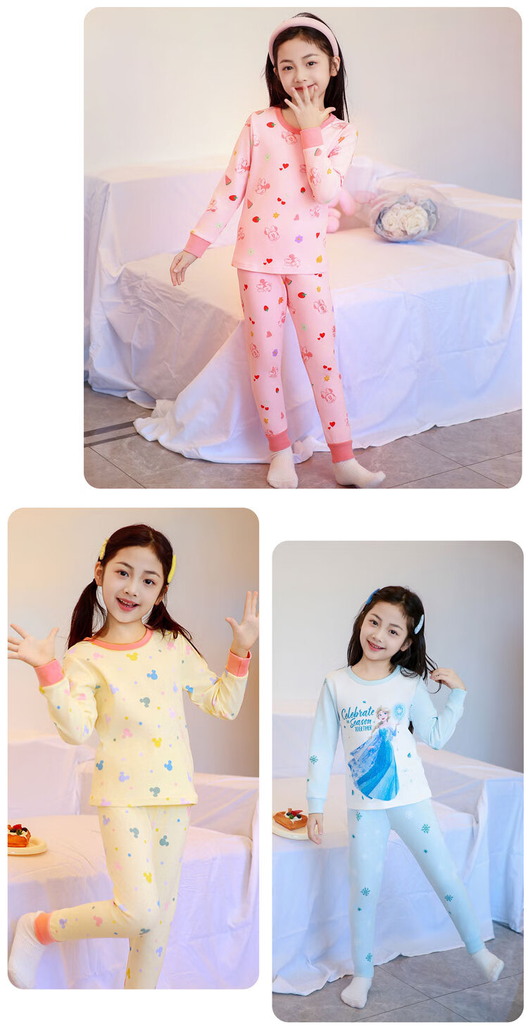 Disney Kids Class A Pure Cotton Autumn Thermal Underwear Set Full Print Boys Student Warm Innerwear Happy Donald Duck 120 10