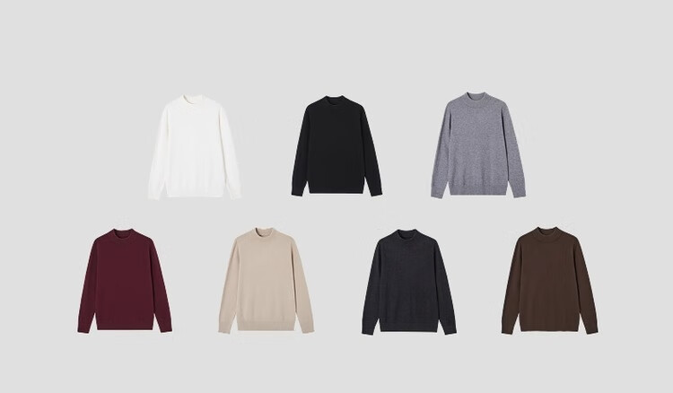 Earl Zuoer [Lycra Tencel Wool] Early Winter 25 Crew Neck Pullover Knit Base Shirt Men's Solid Loose Sweater 1