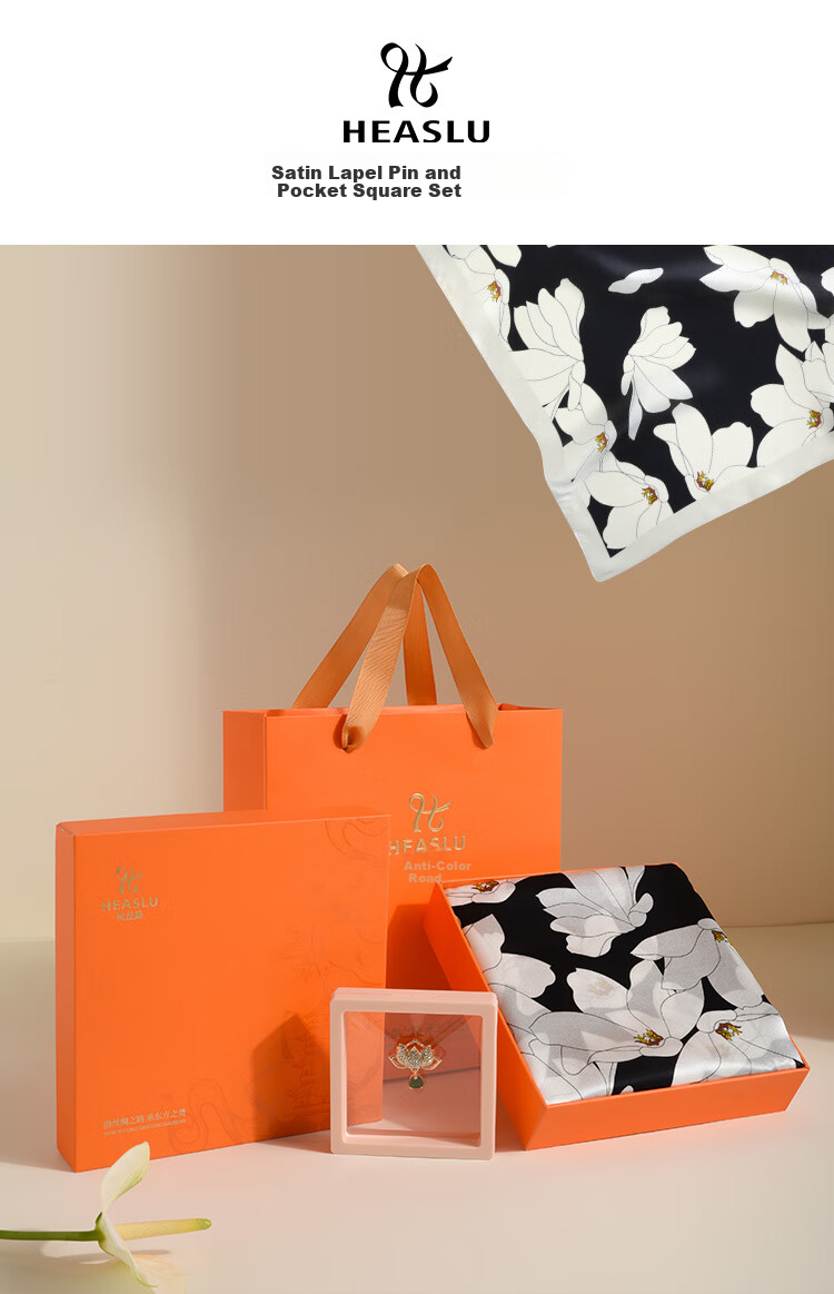 Hangsilu Silk Scarf Aromatherapy Set, Chinese-Style Mulberry Silk Square Scarf, Gift for Mother's Birthday, High-End Practical Mid-Autumn Festival Gift 1