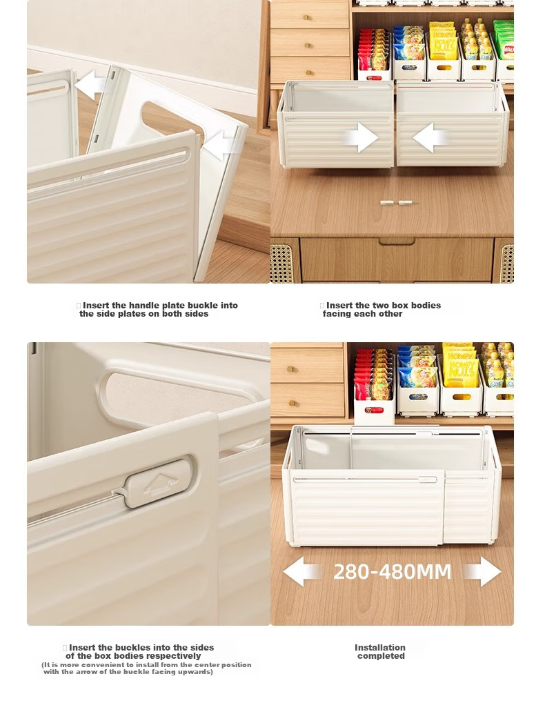 Jiadu Extendable Storage Box, Drawer-Style Desktop Snack Organizer, Kitchen Storage Container, Deep Cabinet Storage Box 22
