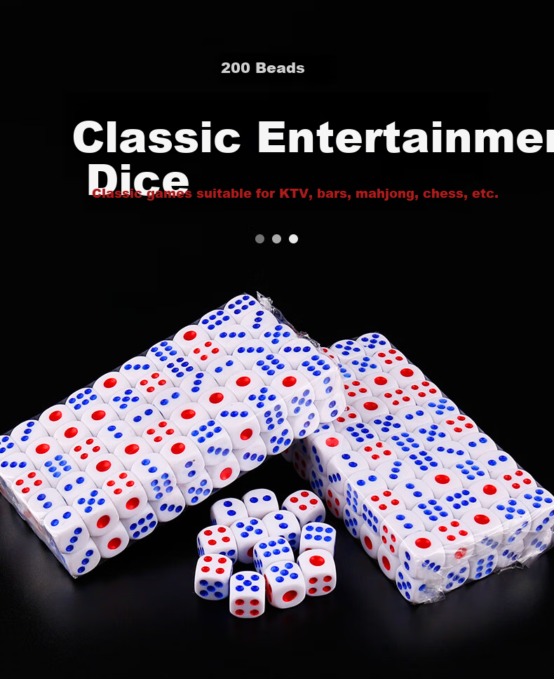 Zihu 15 Dice, 200 Pieces, Large Dice Set, Dice Cup And Sieve, Dice for Bars, KTV And Nightclubs 1