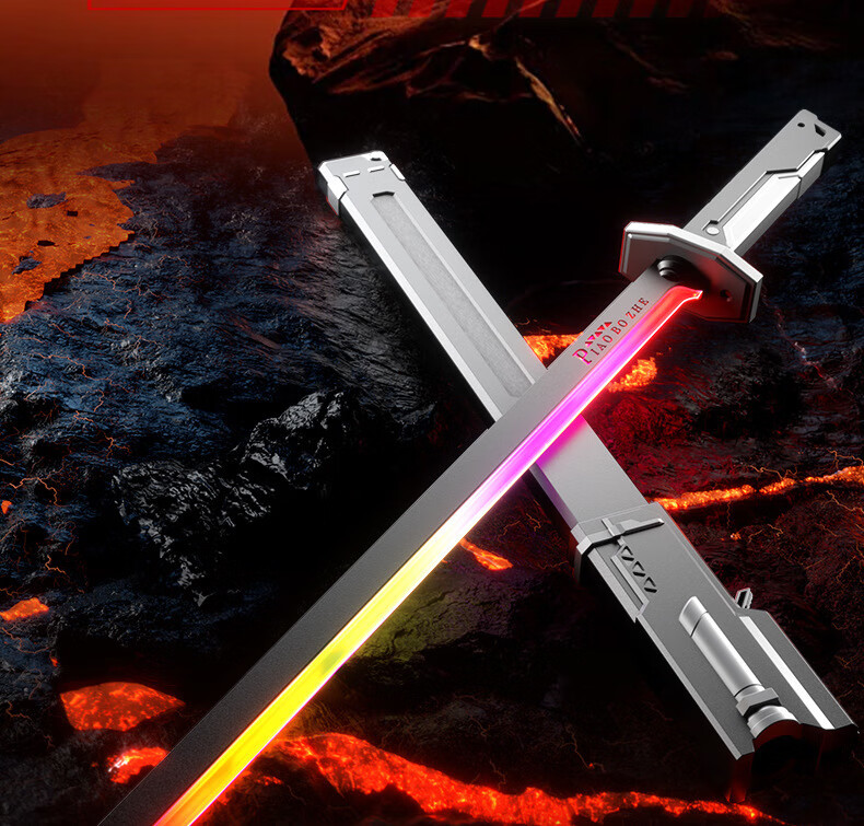 Mbery Spark Light Saber Kids Toy Black Tech Flame Laser Sword for Boys Ages 3-6 New Year Birthday Gift 5