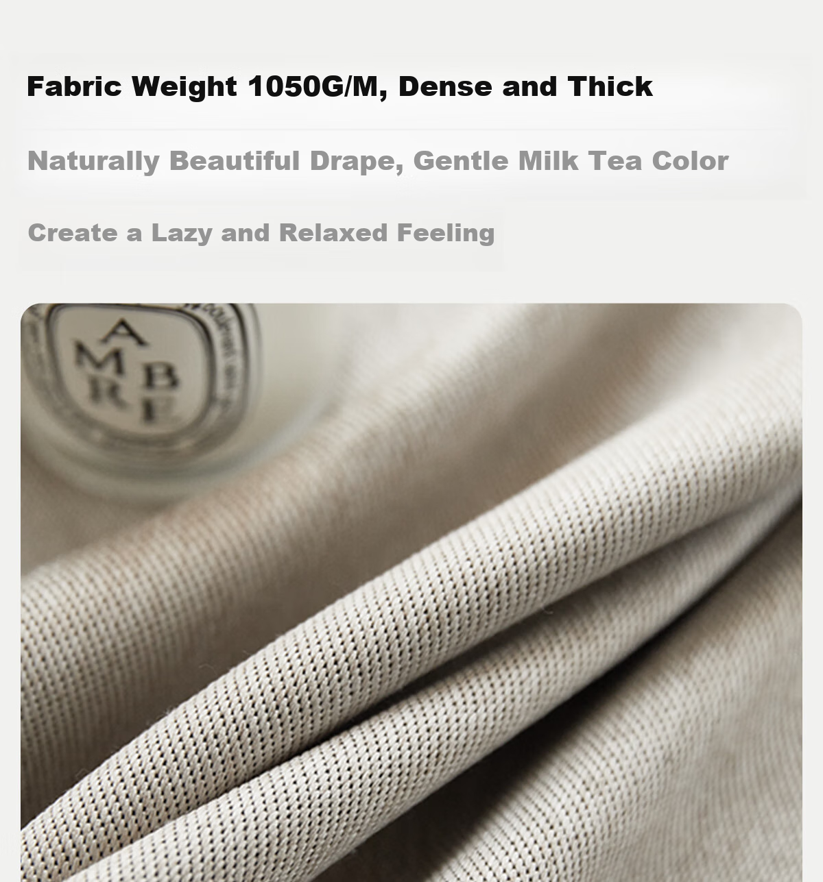 Jinchan Curtain Track Hooks for Bedroom High-End Curtains, Home Blackout Sun Protection, Milk Tea Color, 130*180 10