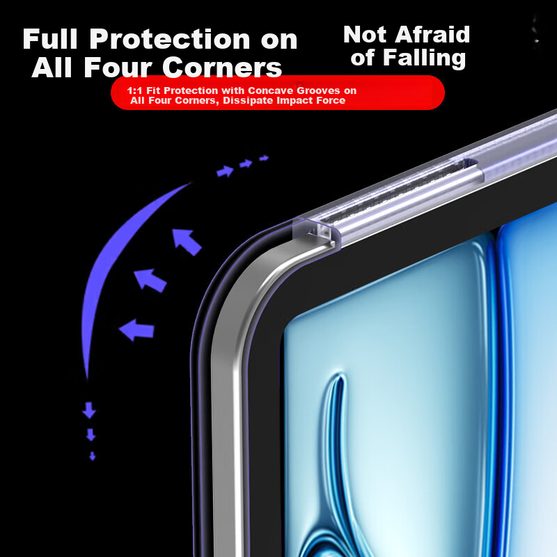 京东京造ipad air7 2025保护套11英寸 air6/5/4平板电脑保护壳24/22/20款10.9三折支架防摔硅胶套薰衣草灰