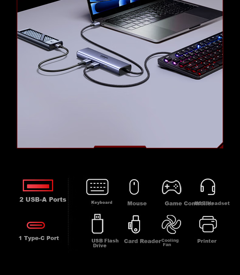 UGREEN Type-C to DP Hub, 4K 60Hz Expansion Dock, Gigabit Ethernet Port, DP Adapter, USB 3.0 Compatible, Suitable for Mac Thunderbolt 4 Laptops And Tablets Converter 16