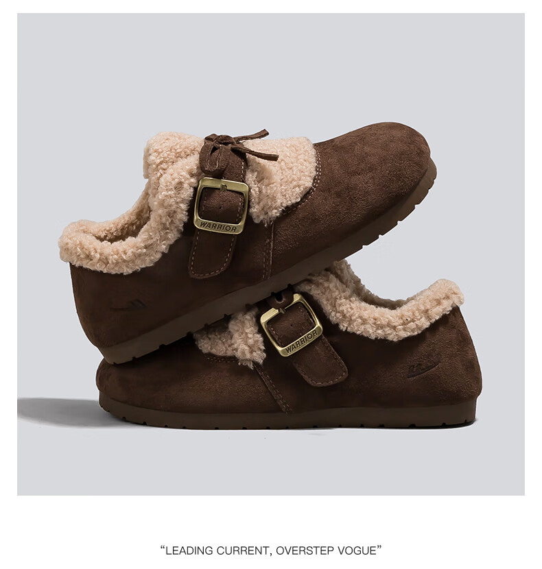 Warrior Women's Winter 2025 Fleece-Lined Warm Birkenstock Style Thick Plush Shoes Camel Size 39 7