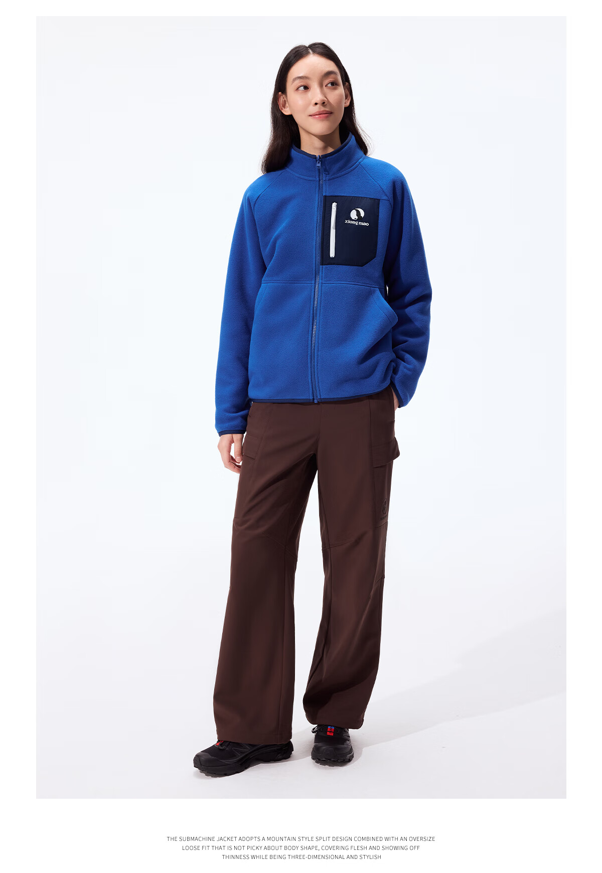 Panda Camel Series Outdoor Fleece Jacket Men and Women Autumn Winter Mountaineering Polar Fleece Coat Inner Liner 1220, M 22