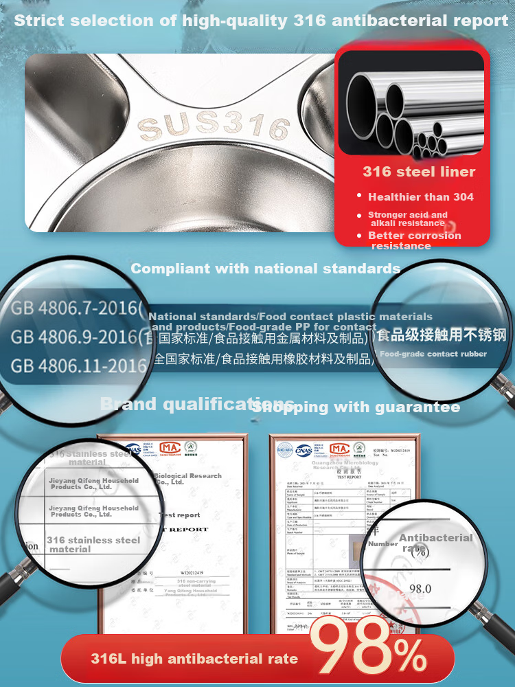 Dipuer 316 Stainless Steel Ramen Bowl with Drainage, Dormitory Student Use, Covered Noodle Mixing Bowl, Eating Soup Bowl 17