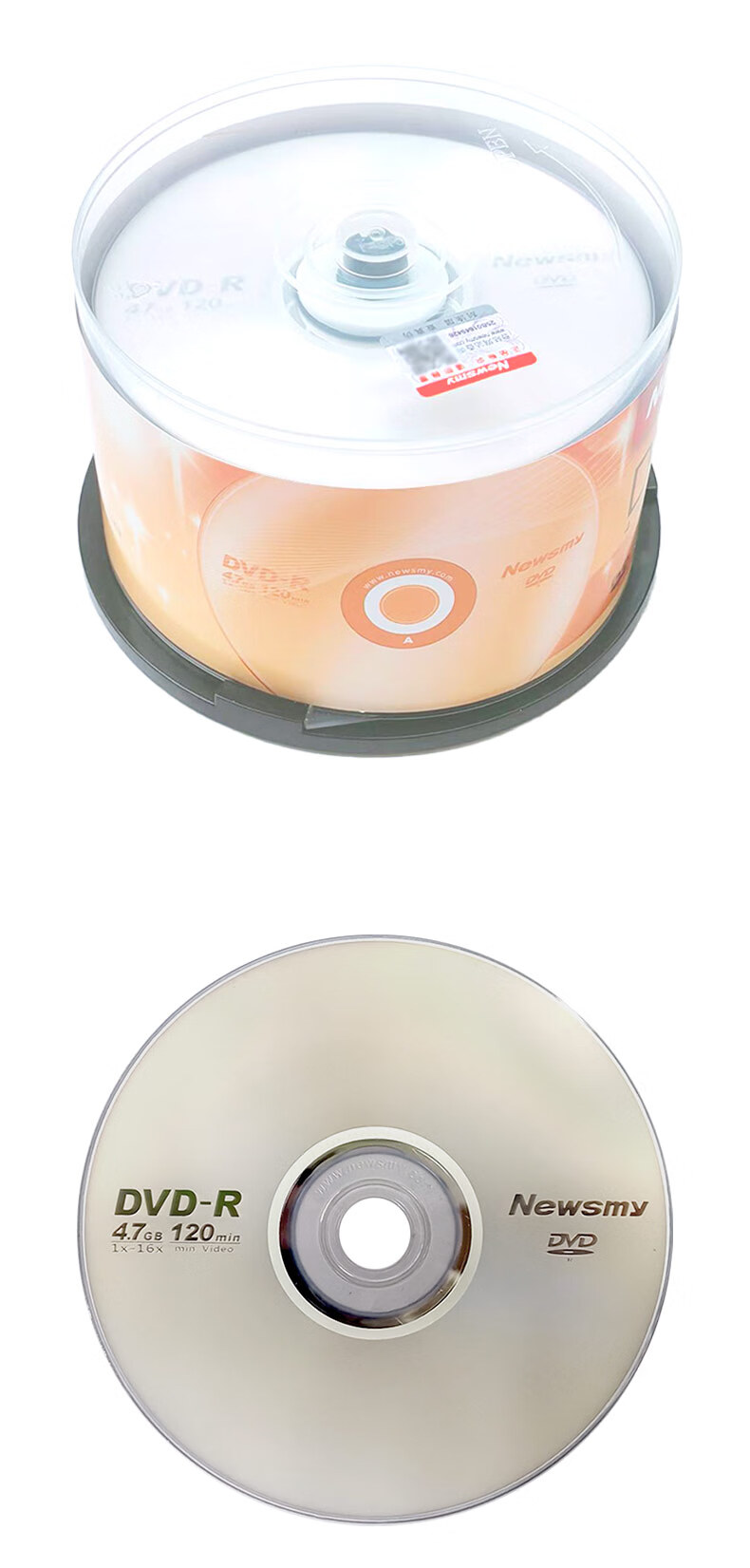 Newsmy DVD-R Discs/Recordable Discs, 16x Speed, 4.7GB Large Capacity Discs, Blank Discs, Dazzling Series, 50 Pieces in A Barrel 2