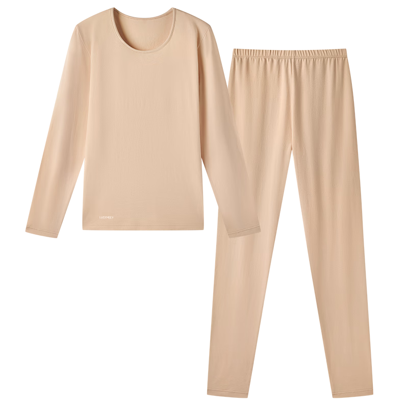 LUCKMEEY Thermal Underwear Set Combed Cotton Heat Retaining Base Layer Slim Fit Pure Cotton Autumn Long Johns for Men and Women Winter Innerwear