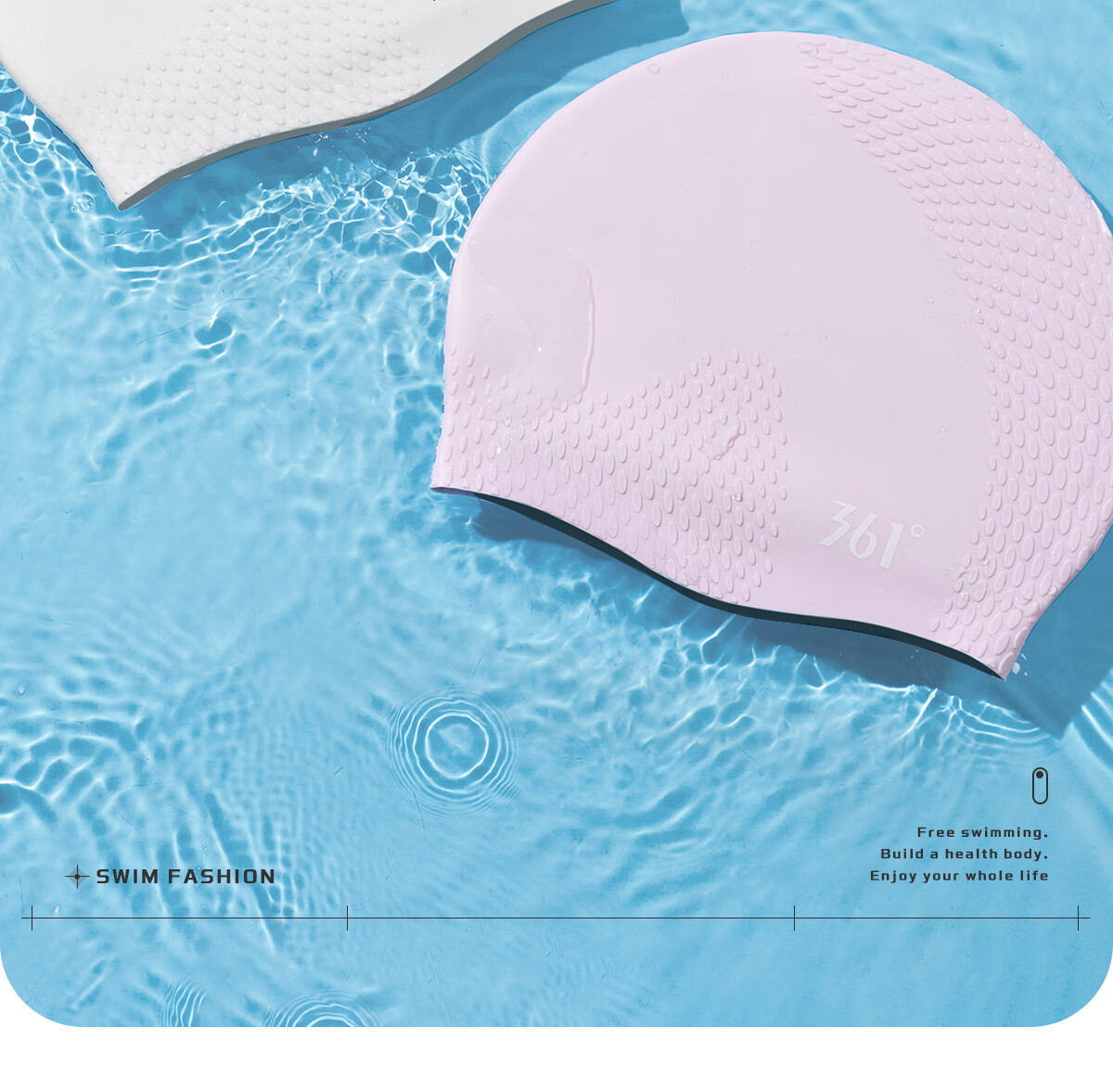 361° Silicone Swimming Cap for Adults Unisex Long Hair Waterproof Comfortable Professional Non-Slip Swimming Cap 2