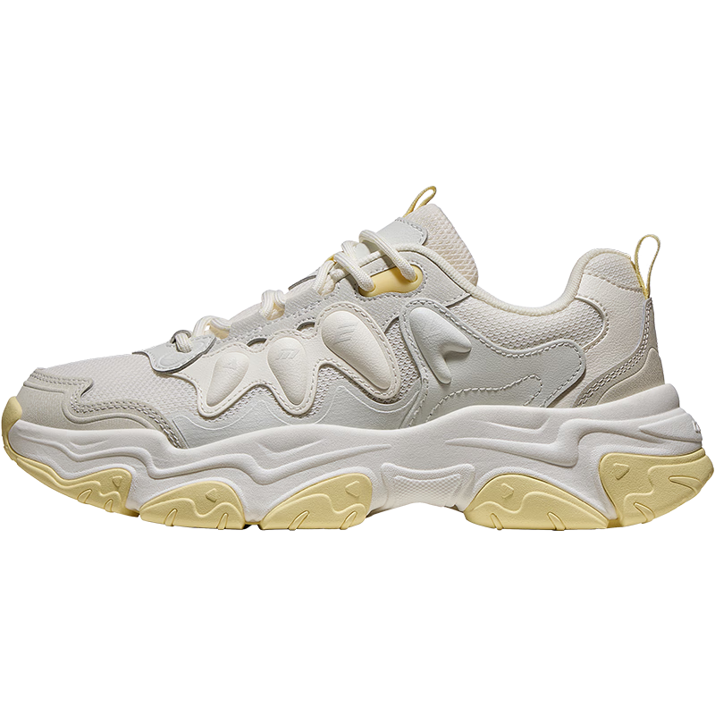 CAMEL Mangosteen Women's Breathable Height-Increasing Casual Dad Sneakers K26B09L7033 White/Light Gray Brown Size 36