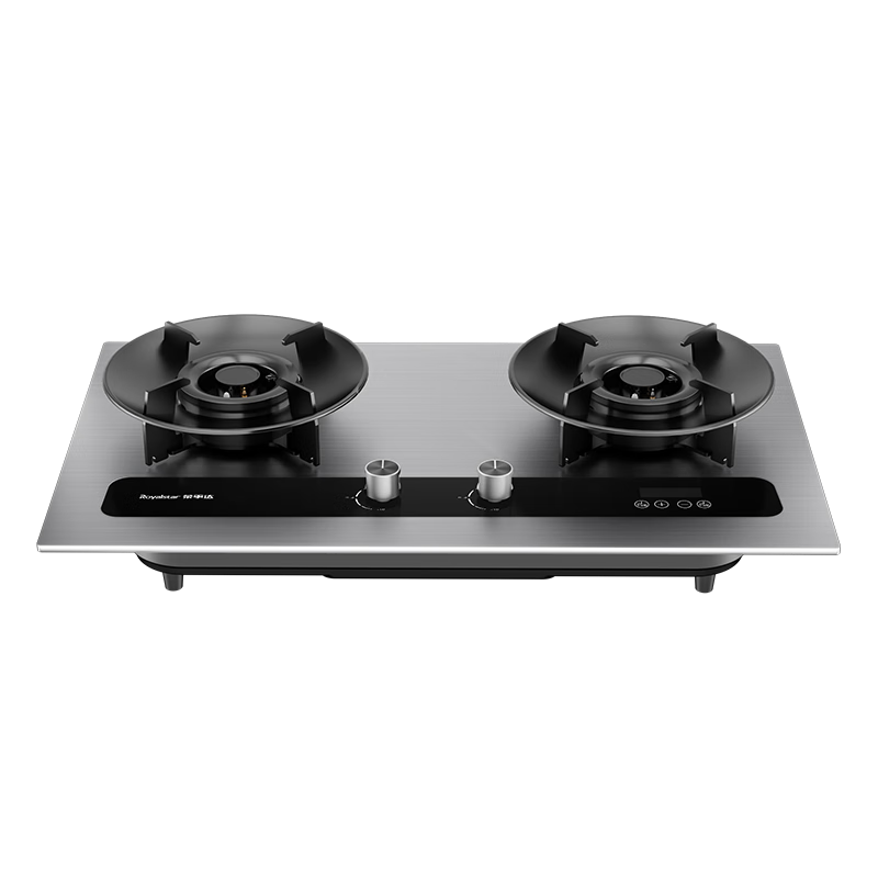 Royalstar Extraordinary Series Stainless Steel Gas Stove Natural Gas Double Burner Built-in Flip Cover Magic Disc Tabletop First-Level Energy Efficiency 70% Thermal Efficiency JZT-SFG51G