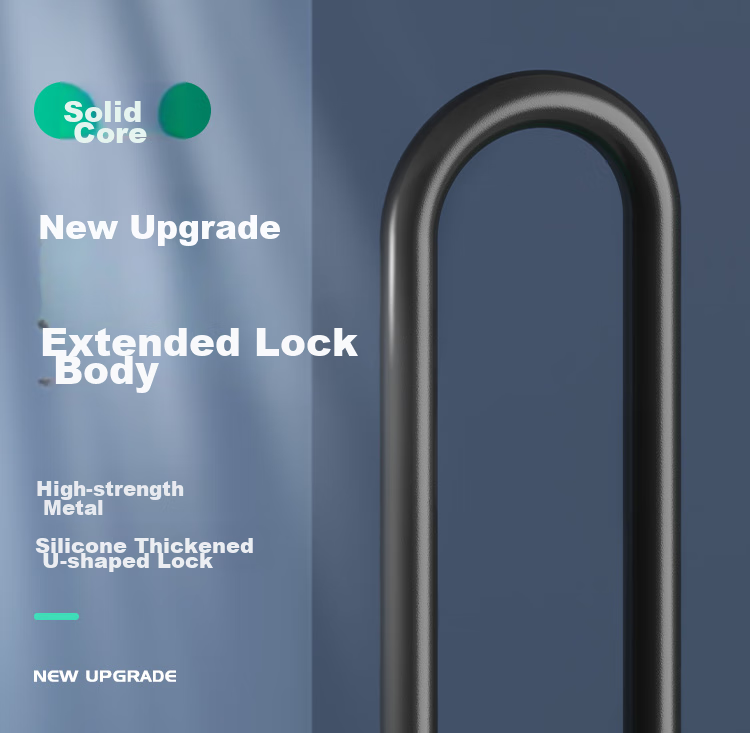 Move Iron Bicycle Lock, Glass Door Lock, High-Strength Metal, Thickened And Extended, Double-Door Lock, U-Shaped Lock, Solid Lock, Extended Versio 1