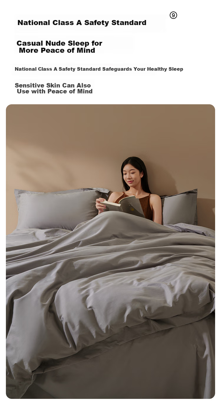 JD Original Italian Ceramic-Grind Four-Piece Bedding Set, 100-Count Long-Staple Cotton, Thick Brushed Fabric, Class A Pure Cotton, Winter Warmth, Bed Sheet Duvet Cover Pillowcases, Double Size 1.8m Dark Earth Gray 12