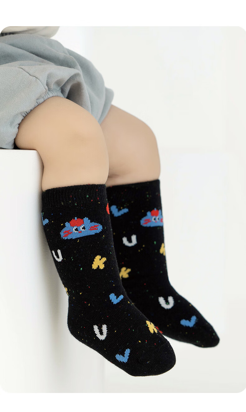 Growth Baby Socks Spring and Autumn Thin Cotton Seamless Calf Socks Soft Cuffs Non-binding Antibacterial Infant Long Socks for Boys 3