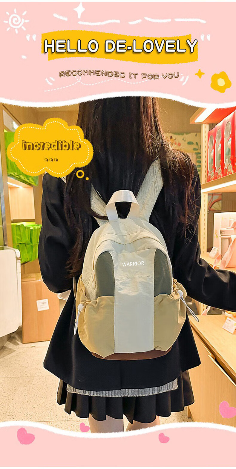 Warrior Unisex Outdoor Travel Backpack Nylon School Bag Colorblock Casual Hiking Bag for Women and Men 1