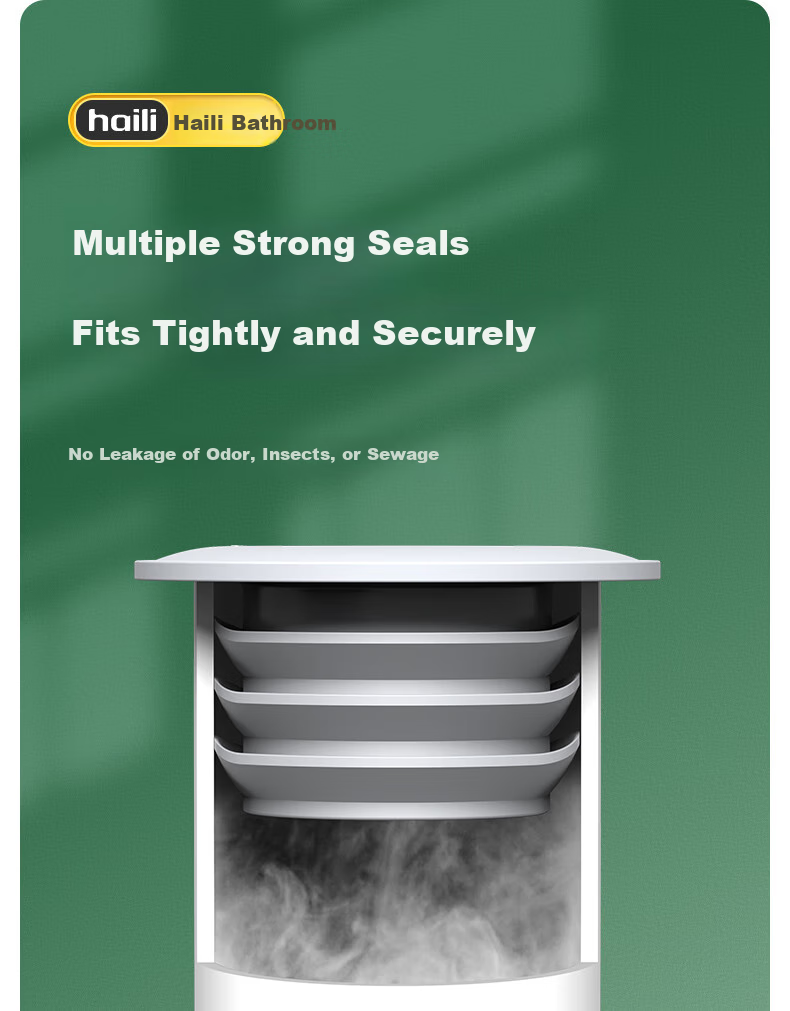 Haili Kitchen Drain Anti-Odor Device, Sealing Cover for Floor Drain, Wall Drainage Pipe, Odor-Proof Seal Ring, Anti-Spill Water Stopper 4