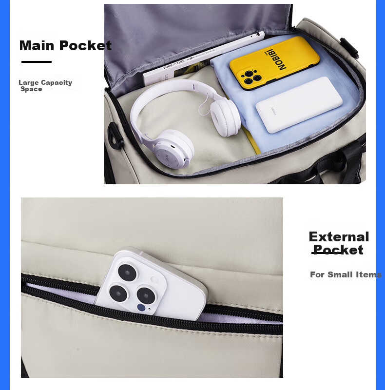 Huili Travel Bag, Large Capacity Gym Bag for Men And Women, Same Style, Luggage Storage for Travel, Lightweight Handheld And Backpack for Business Trips 13
