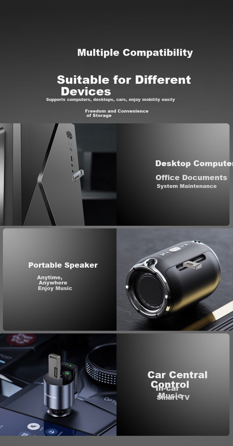 Lianxiang (Lenovo) 32GB USB2.0 Mobile Flash Drive K110, Compact And Portable, Shockproof And Drop-Resistant, Metal Mini Car USB Drive 1