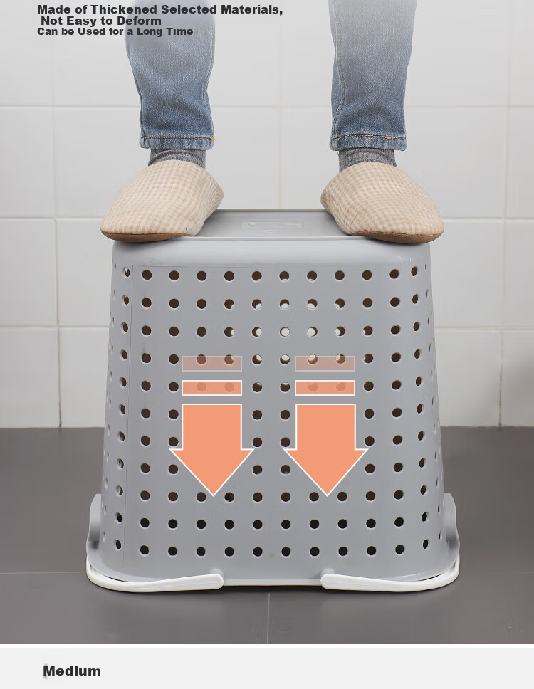Ourunzhe Laundry Hamper, Large Capacity Hollow Laundry Basket, Clothes Storage Bin, Washing Hamper, Storage Basket, Enlarged Laundry Basket 5