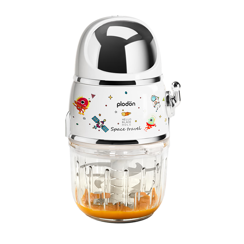 PLODON Baby Food Processor Multifunctional Small Blender Dual Cup Separation for Raw and Cooked Food Upgraded Titanium-Coated 12-Blade Grinder
