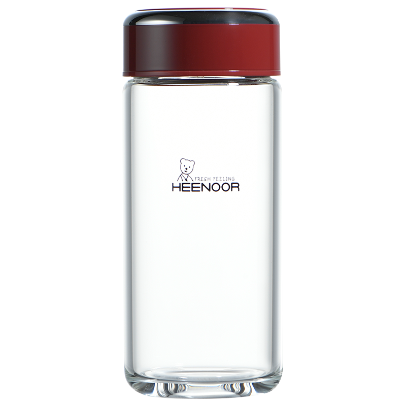 Heenoor Single-Layer Glass Cup for Home And Office, Water Cup for Women, Stylish Portable Tea Cup XN-9056 Red 360mL
