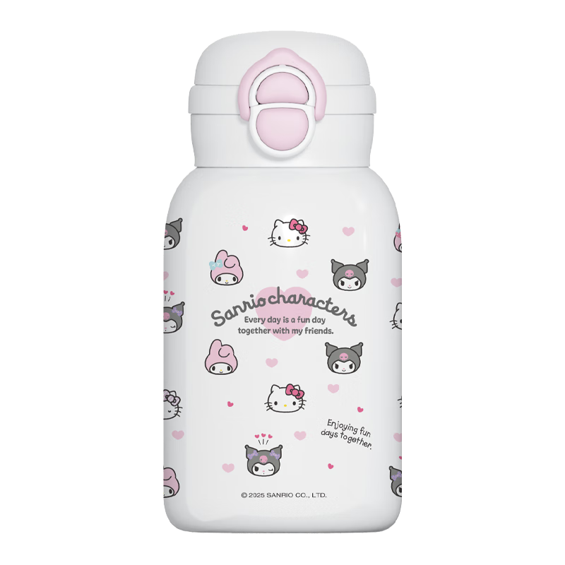 SANRIO Hello Kitty Double Drink Insulated Bottle 316 Stainless Steel with Straw Office Women's Birthday Gift 500ml