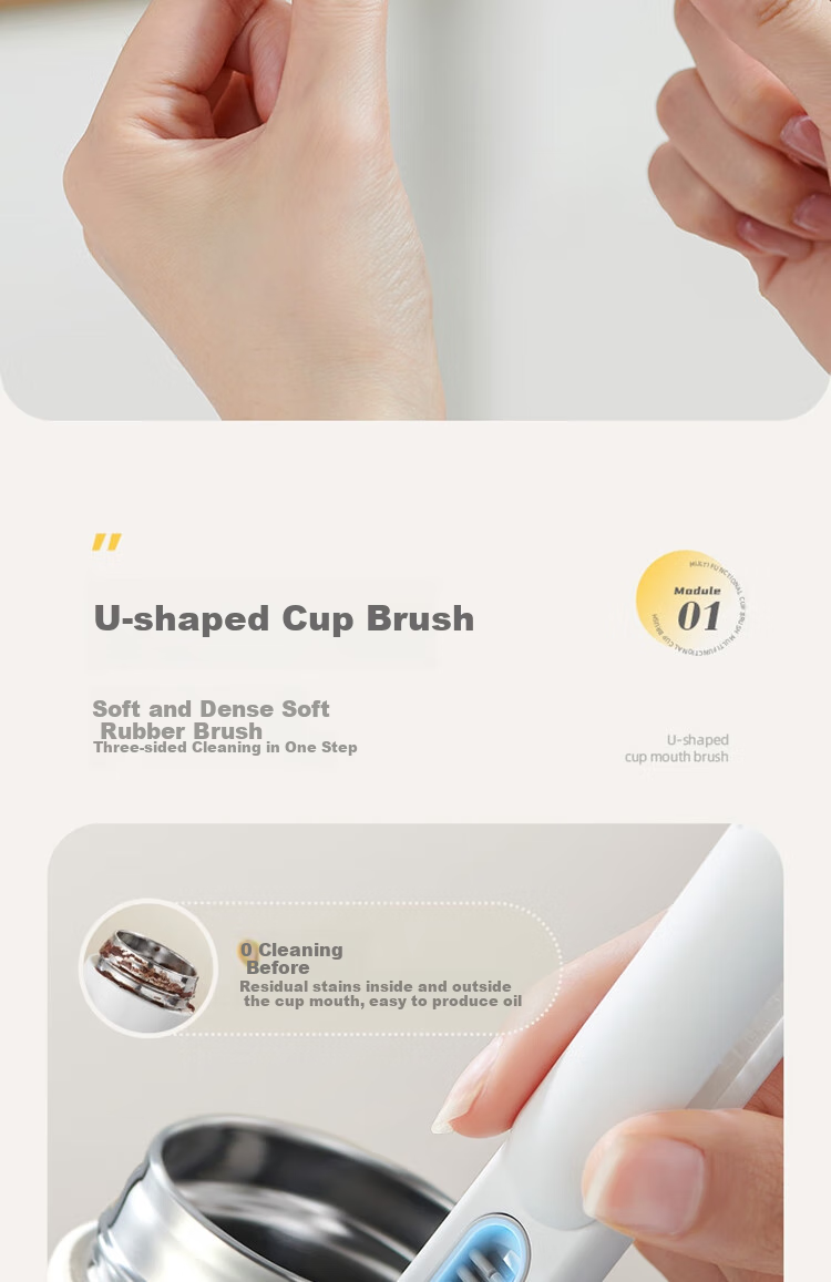 Ecoco Bottle Brush, Milk Bottle And Thermos Cup Cleaning Brush, Three-In Multifunctional Long Handle Specialized Brush E25202 Yellow 12