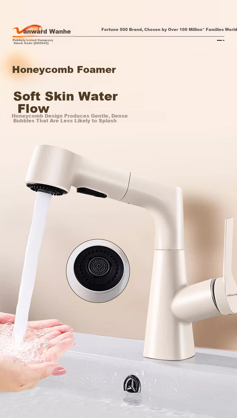 Vanward Basin Faucet Bathroom Sink Mixer Tap Hot and Cold Pull-Out Adjustable M83Q 10
