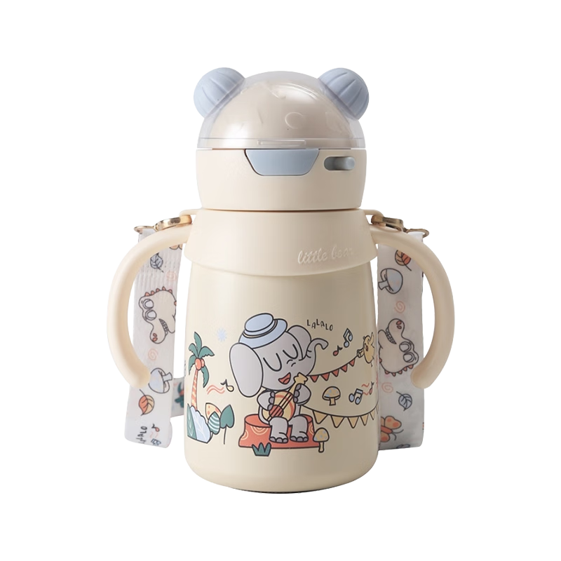Guangduola Infant Thermos Cup for Children 1-3 Years Old Baby Insulated Milk Bottle Straw Water Cup Small Age Learning Drinking Cup