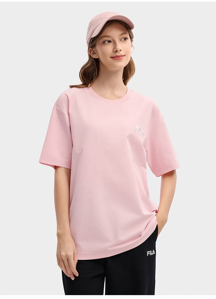 FILA 2026 Summer Moisture-Wicking Quick-Dry Couple Short Sleeve T-Shirt Fashionable Round Neck Casual Sun Protection Top 86