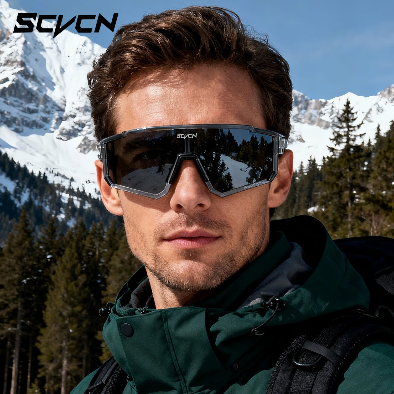 SCVCN Photochromic Mountaineering Goggles Day and Night Outdoor Hiking Windproof Sandproof Sunglasses Unisex