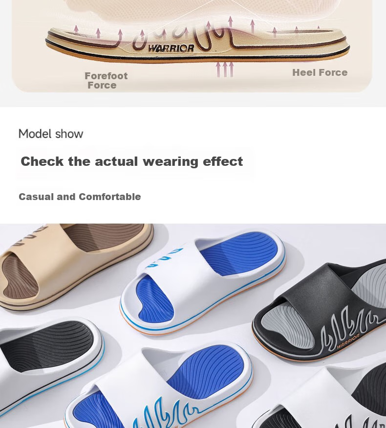 Huili Sports Slippers for Men, Indoor And Outdoor Wear, Non-Slip, Lightweight Sandals, HL39561, White And Black, Size 44-45 14