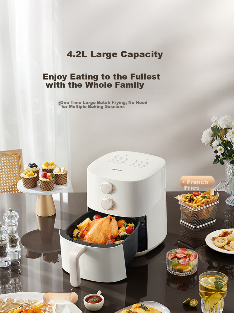 SUPOR Air Fryer with No-Flip Function, Home Automatic Multi-Function Steaming, Baking And Frying All-In Machine with Metal Interior, No Need to Flip Food, Steam Tenderizing And Deep-Frying, KJ42D801 7