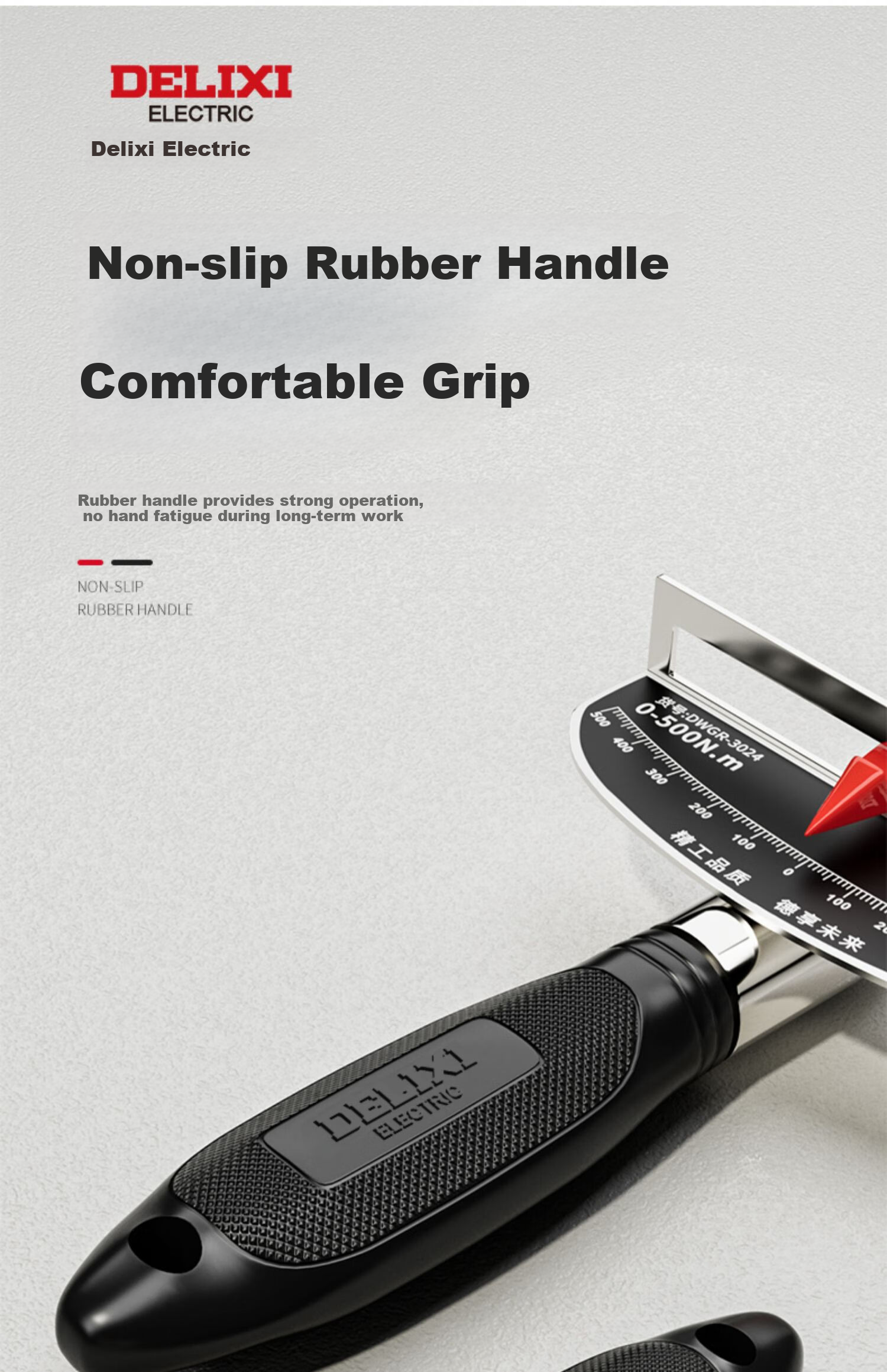 DELIXI Torque Wrench, Pointer-Type Kilogram Torque Wrench, Professional Auto Repair High-Precision Torque Socket Wrench 8
