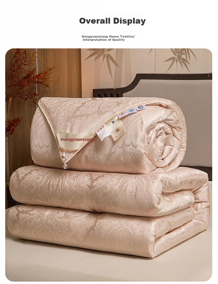 Hengyuanxiang Class A Silk Comforter, 100% Mulberry Silk Winter Quilt, 220*240 Cm, Winter Double-Layer Quilt, Two-In Duvet Insert, Approximately 6 Kg 1