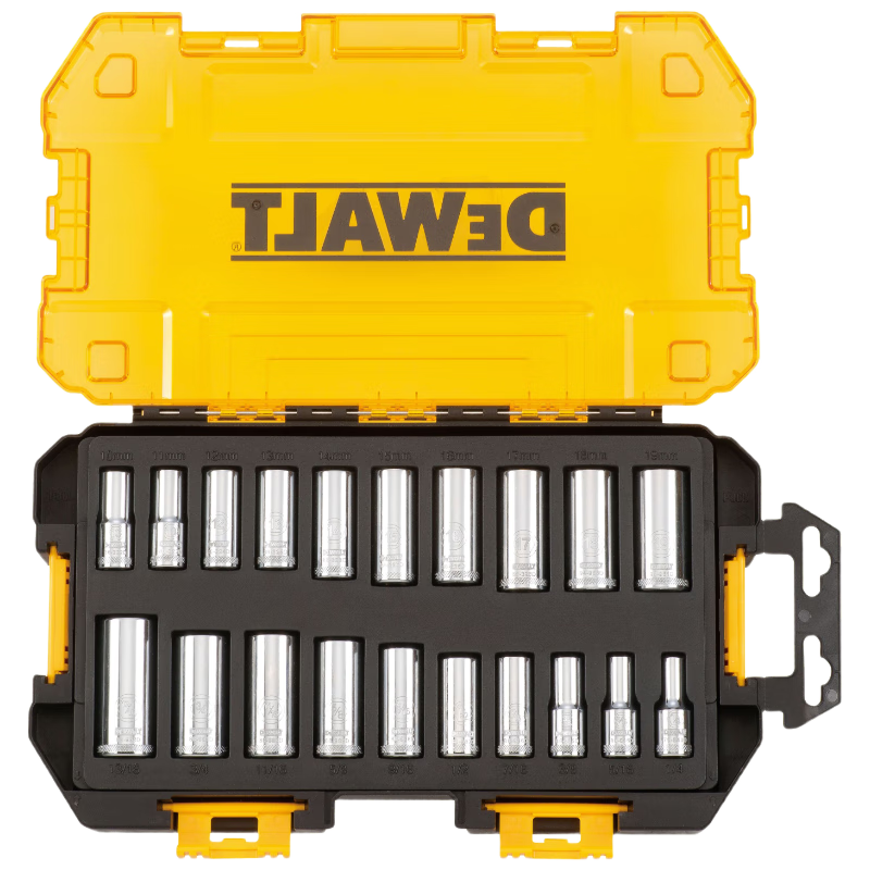 DEWALT 38-Piece 3/8 Inch Metric and SAE Combination Socket Set DWMT73812-23