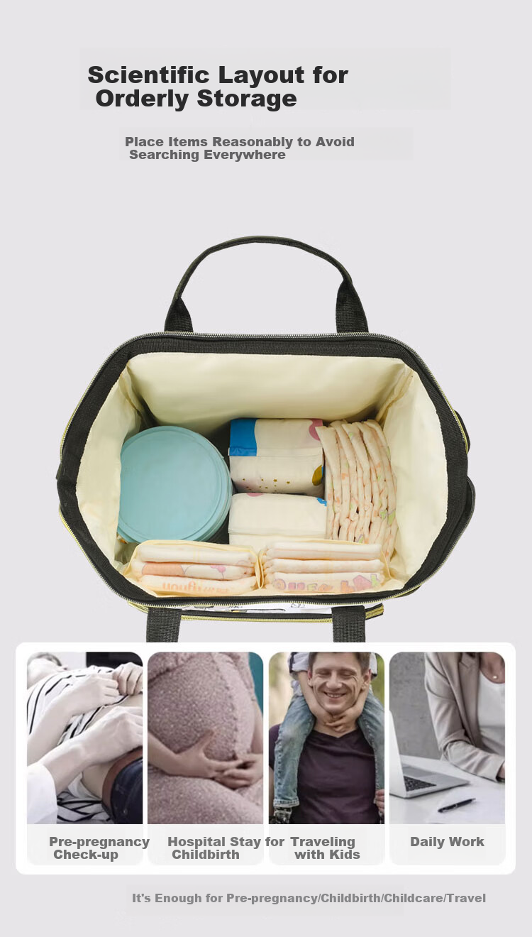 Aibaoshi Mommy Bag Multifunctional Backpack Milk Bag Large Capacity Outdoor Maternity Bag Hospital Bag Paris Impression M391 3