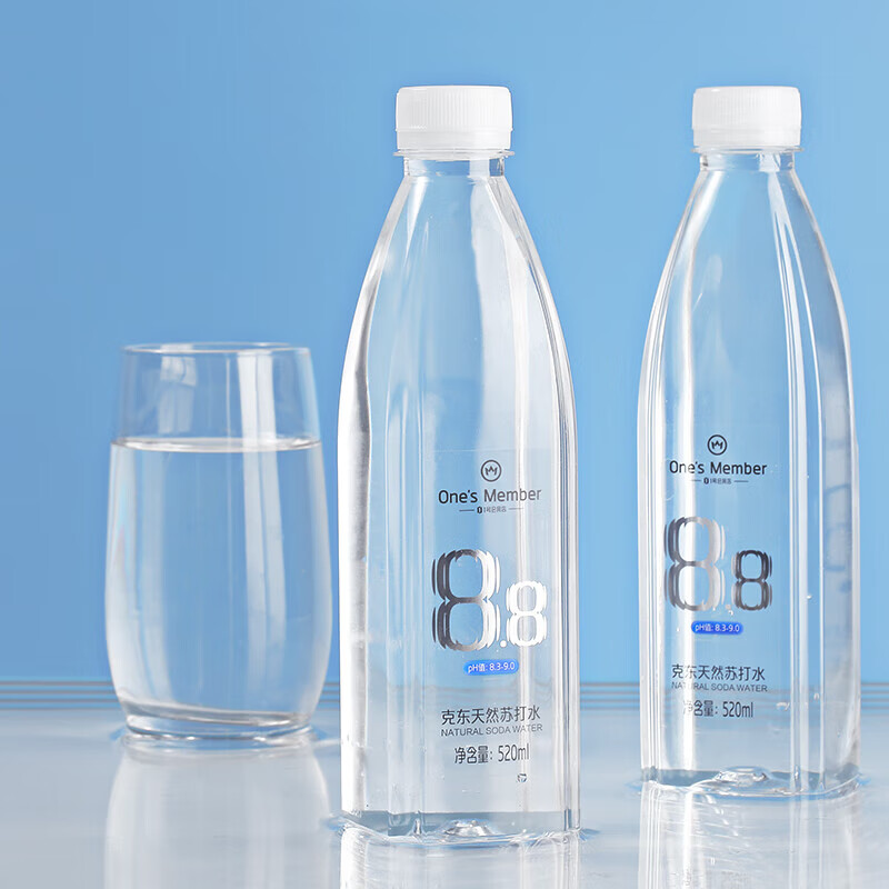 1号会员店（One's Member） 克东天然苏打水520ml*24瓶 弱碱高端小分子无气无糖解酒泡茶热卖