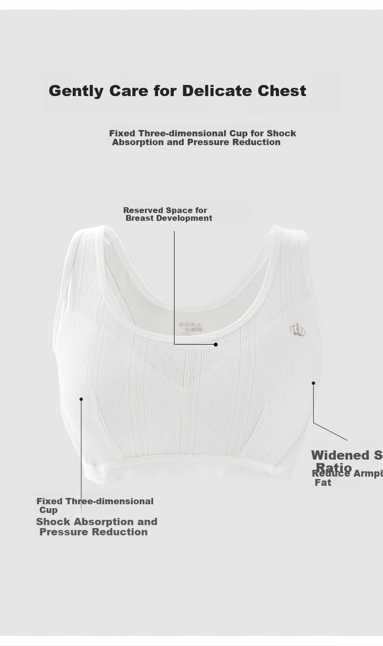 Ailier&ouluola Girls' Bra, Student Sports Underwear, Puberty High School Student Bra, 15-18 Years Old, Anti-Shock Work Triangle Back, 2-Piece Set, 80B 2