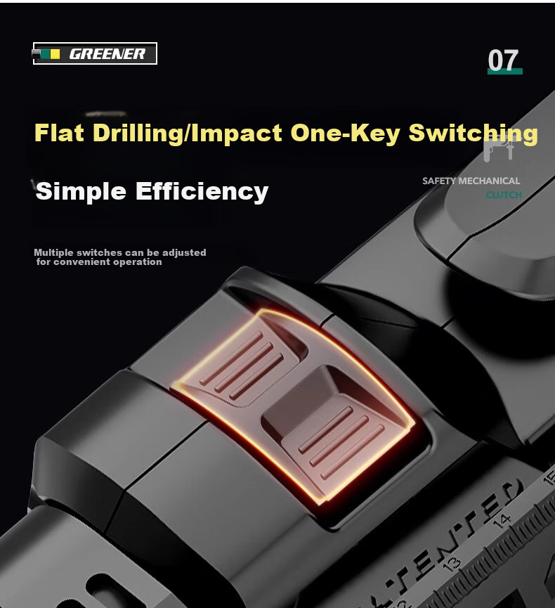 GREENER 710W Impact Drill, Electric Drill for Holes in Concrete, Household Electric Drill, Power Screwdriver, Wall Drilling, High-Power 16