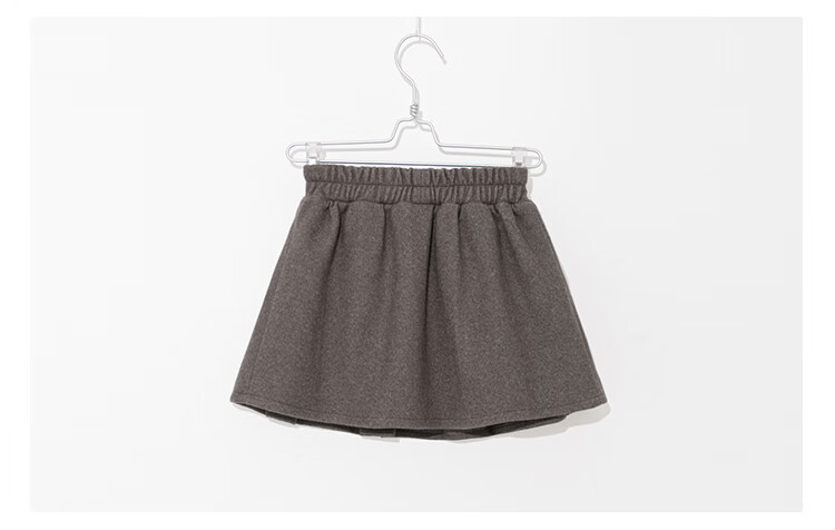 LUOBOBEIBEI Girls' Pleated Skirt, 2024 Autumn And Winter Korean Style Children's Preppy Style Girls' Woolen Midi Skirt, Khaki Color, Size 110 8